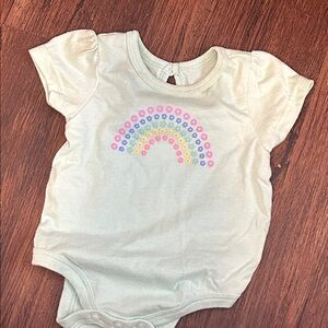 Garanimals Cream Bodysuit with Floral Rainbow/Preloved